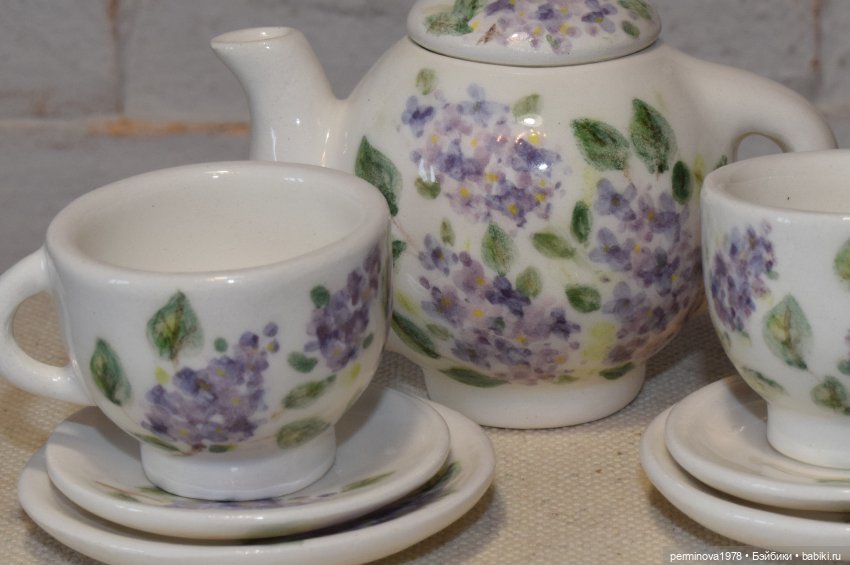 "Цветущая сирень" посуда в масштабе 1 к 4 (фото 3)