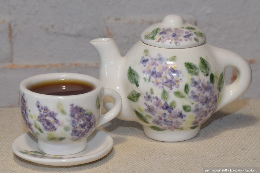 "Цветущая сирень" посуда в масштабе 1 к 4 (фото 7)