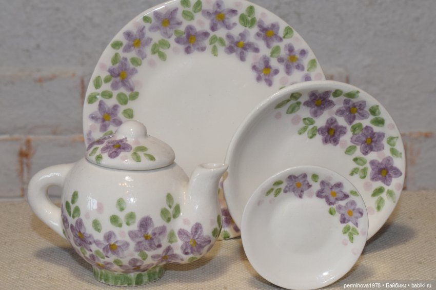 "Цветущая сирень" посуда в масштабе 1 к 4 (фото 9)