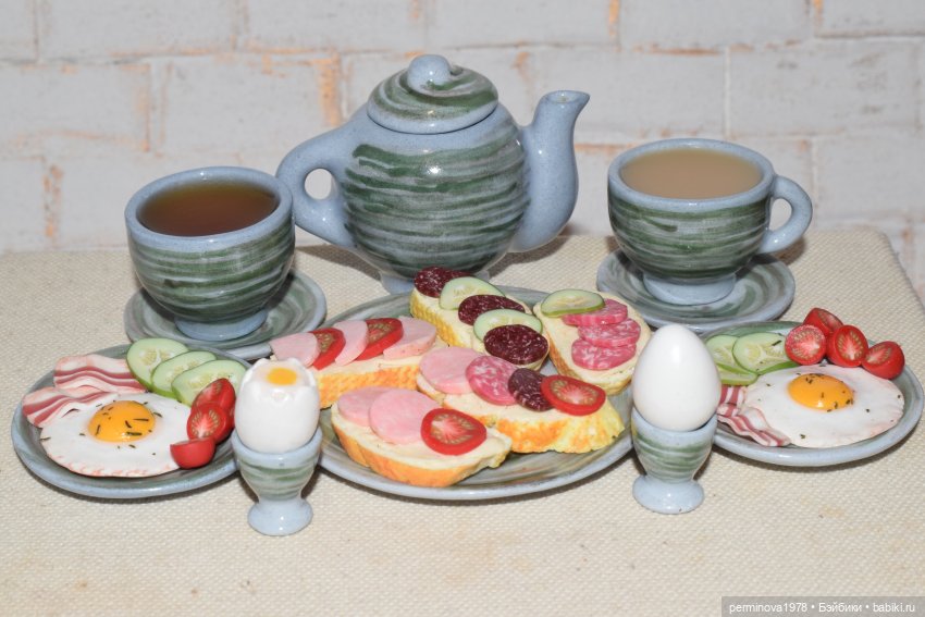 Завтрак. Вариант второй — Кукольная миниатюра своими руками: еда (фото 5)