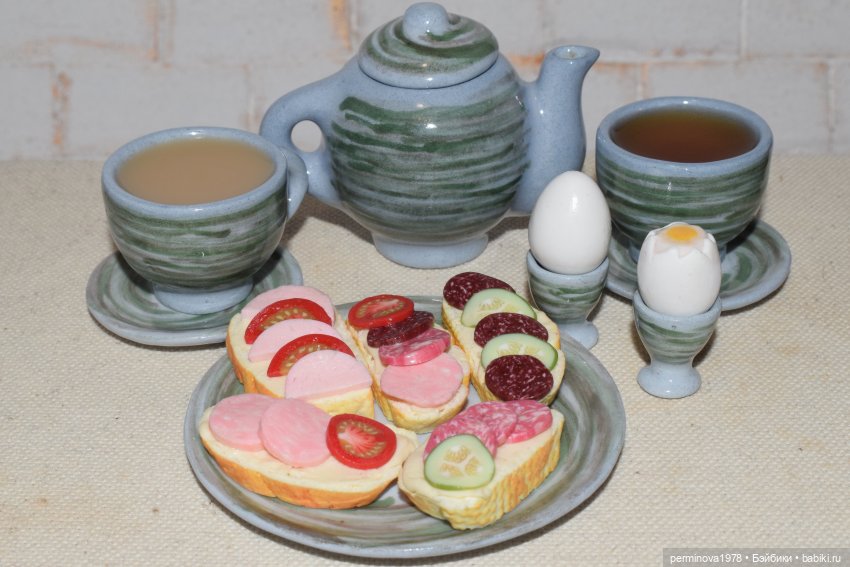Завтрак. Вариант второй — Кукольная миниатюра своими руками: еда (фото 4)