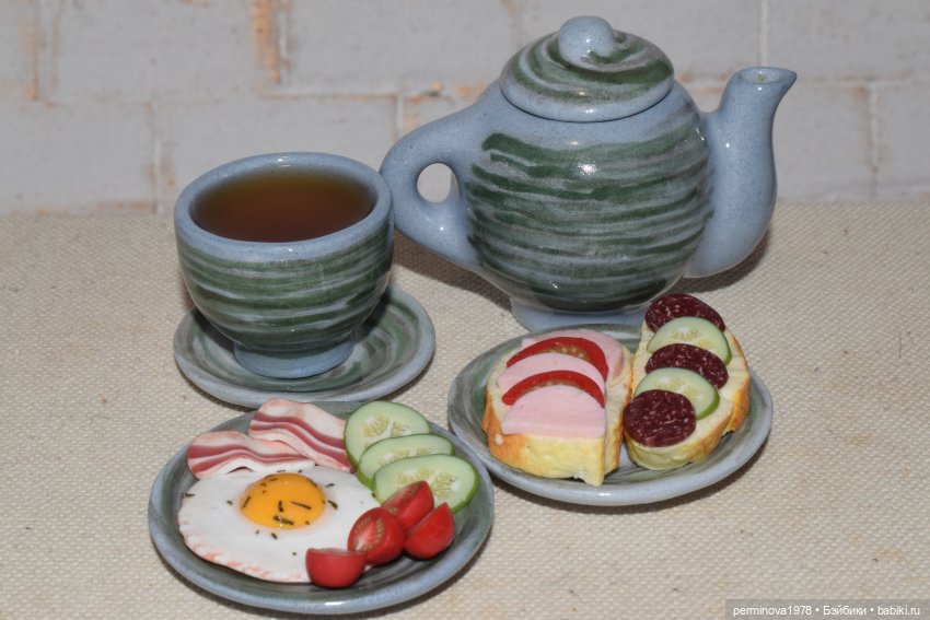 Завтрак. Вариант второй — Кукольная миниатюра своими руками: еда (фото 8)