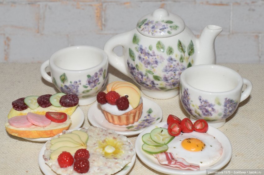 Завтрак. Вариант второй — Кукольная миниатюра своими руками: еда