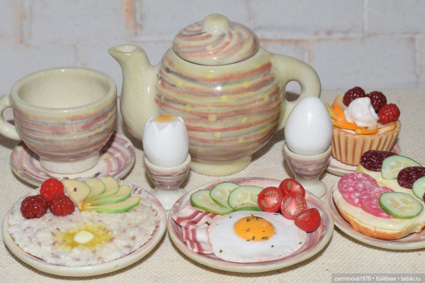 Завтрак. Вариант второй — Кукольная миниатюра своими руками: еда (фото 10)