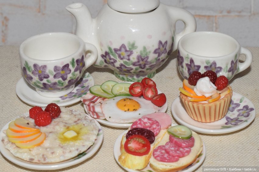 Завтрак. Вариант второй — Кукольная миниатюра своими руками: еда