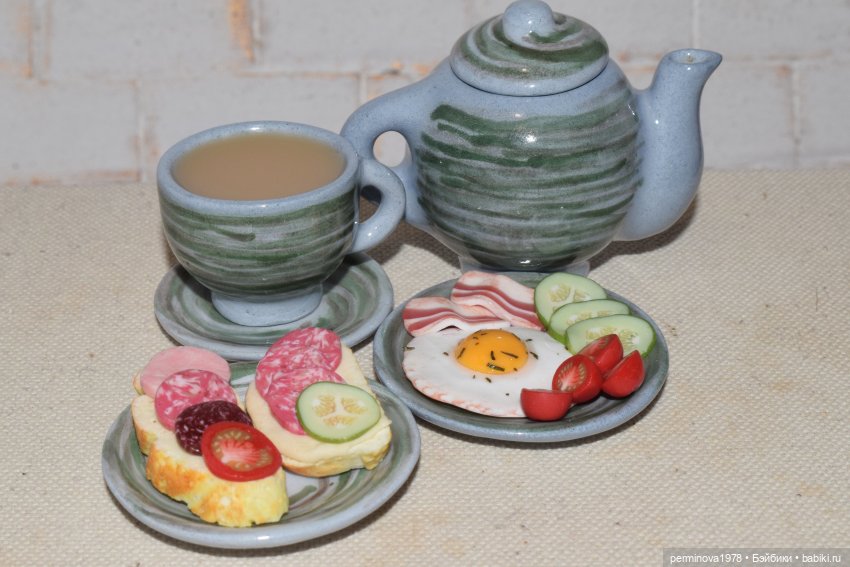 Завтрак. Вариант второй — Кукольная миниатюра своими руками: еда (фото 9)