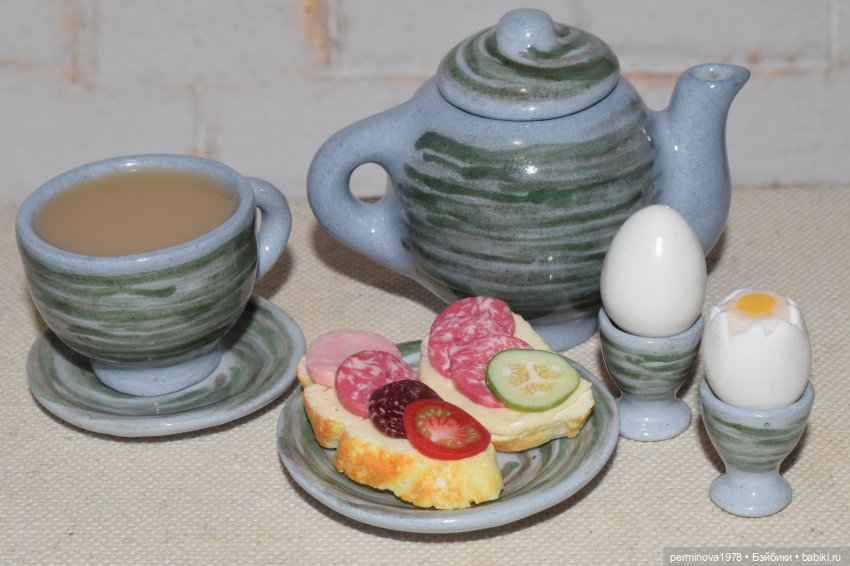 Завтрак. Вариант второй — Кукольная миниатюра своими руками: еда (фото 7)