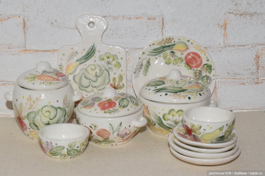 "Овощное изобилие" набор посуды 1 к 4