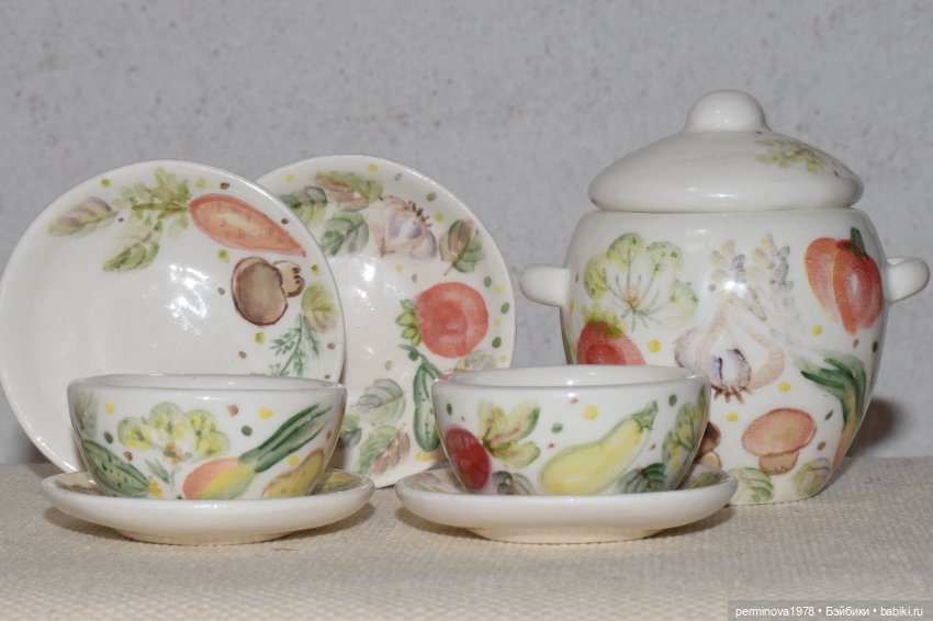 "Овощное изобилие" набор посуды 1 к 4