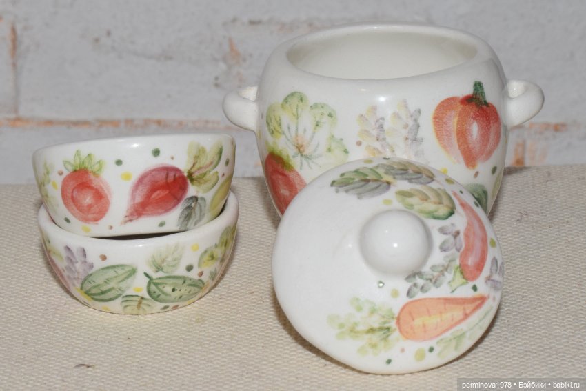 "Овощное изобилие" набор посуды 1 к 4