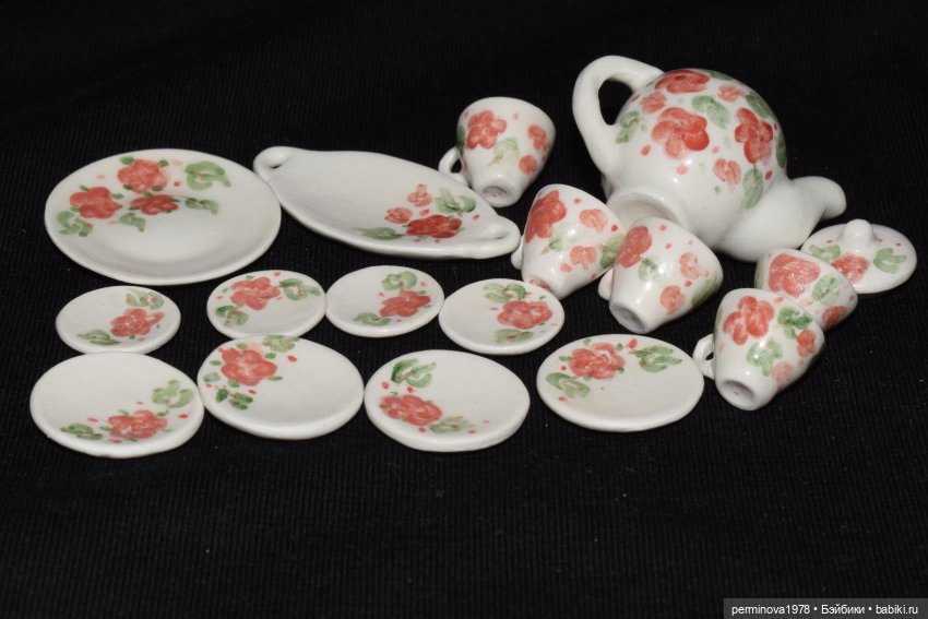 Сервиз цветочый для "Дома мечты" 1 к 12 (фото 4)