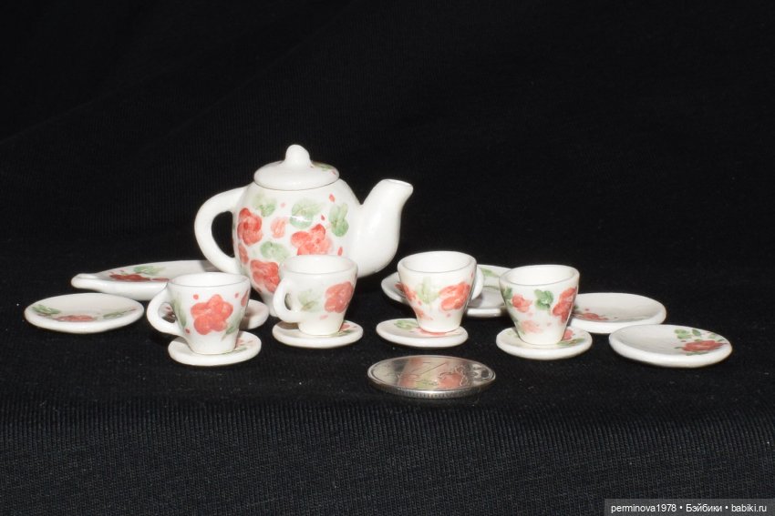 Сервиз цветочый для "Дома мечты" 1 к 12 (фото 3)