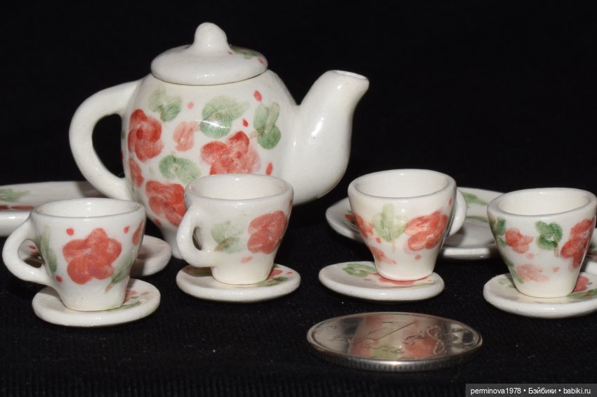 Сервиз цветочый для "Дома мечты" 1 к 12 (фото 2)