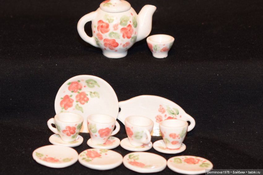 Сервиз цветочый для "Дома мечты" 1 к 12 (фото 5)