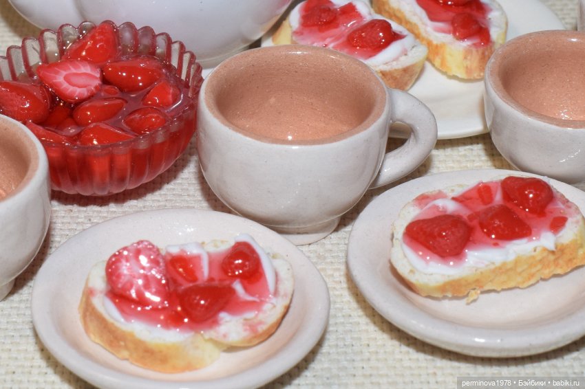 Клубника и творожный сыр. Масштаб 1 к 6