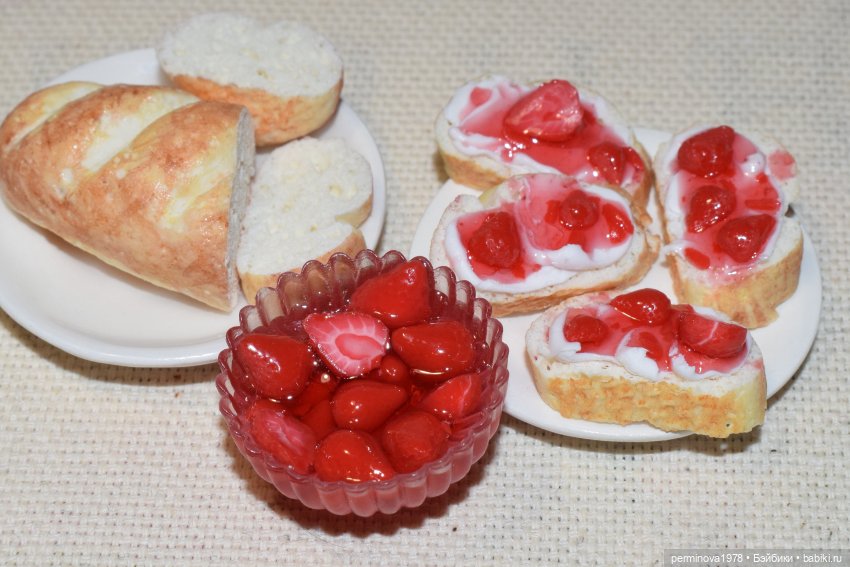 Клубника и творожный сыр. Масштаб 1 к 6