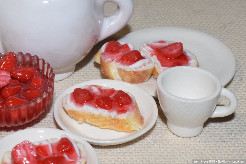 Клубника и творожный сыр. Масштаб 1 к 6