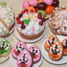 Пасхальные наборы. Куличи и пряники для кукол 1 к 4