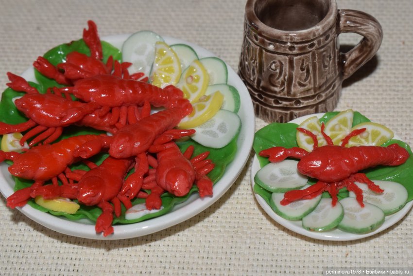Раки к пиву — Кукольная миниатюра своими руками: еда (фото 7)