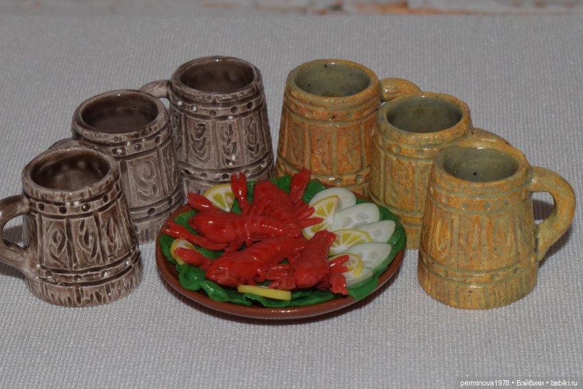 Пивные кружки 1 к 6 — Кукольная миниатюра своими руками: еда (фото 5)
