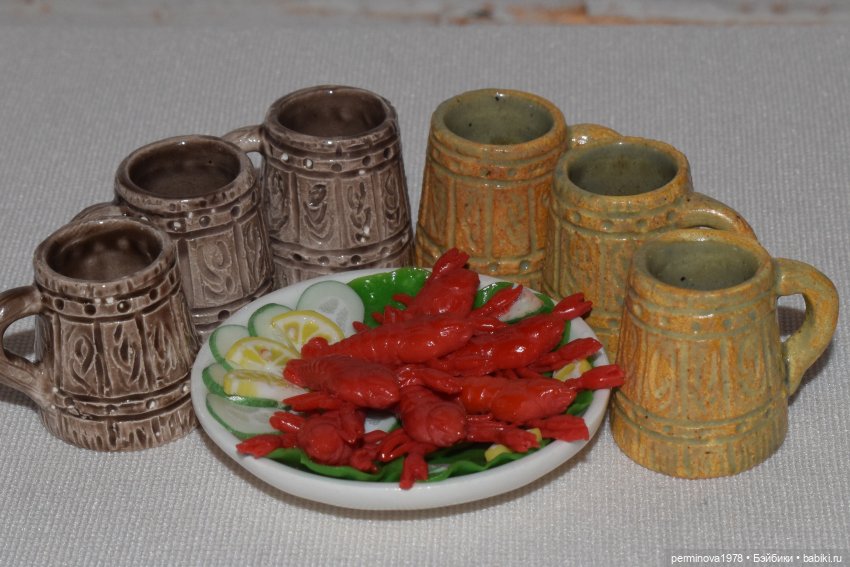 Пивные кружки 1 к 6 — Кукольная миниатюра своими руками: еда (фото 6)