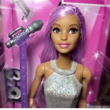 Барби певица с микрофоном НРФБ на высоком теле