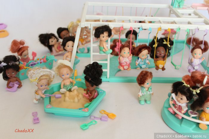 Большой мир маленьких кукол. Часть 23. Пятерняшки Tyco Quints. В доме, в парке, на площадке