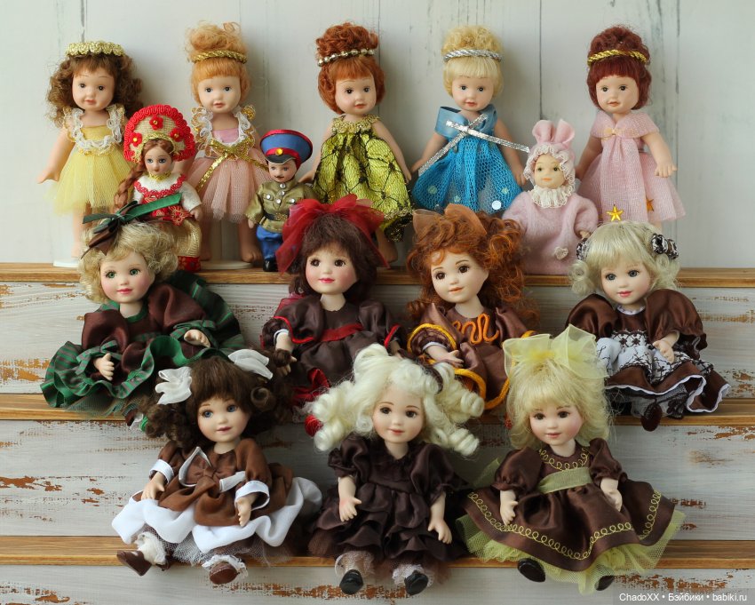 10 лет в хобби, 100-й топик, 1000 мини кукол. Показываю сразу всех мелких