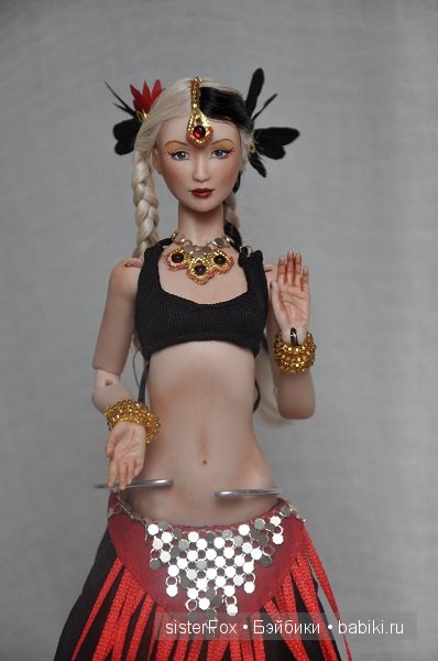 шарнирная фарфоровая кукла от SisterFox Tribal dancer