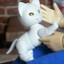 Малошарнирный микро-котик и микро-лисик. Шарнирные куклы