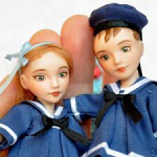 Под елочкой. Фарфоровые куклы 1:12 от SisterFox