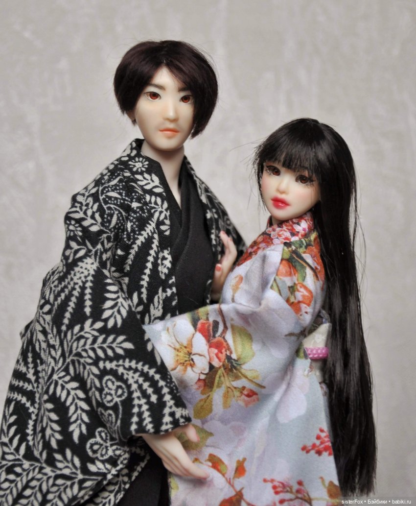 Парочка в кимоно — Авторские шарнирные куклы своими руками: лепка (фото 5)