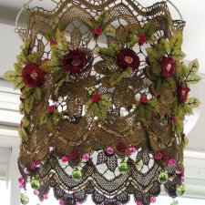 Абажуры из вязаных салфеток