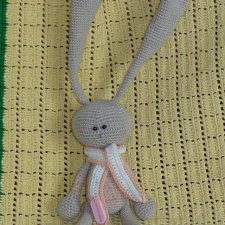 Авторский вязаный зайка амигуруми: Тимофей