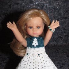 Вязаное платье на кукол Паола Рейна мини - 21 см ( Paola Reina mini - 21 cm )