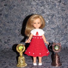 Вязаное платье на кукол Паола Рейна мини - 21 см (Paola Reina mini - 21 cm)