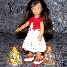 Подарю - Авторский вязаный наряд «На Рождество» на кукол American Girl mini (16 см ) - № 2