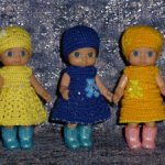 Авторские вязаные наряды "РАДУГА" на маленьких кукол Шу-шу 12 см (Chou - chou 12 см)