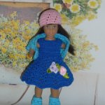 Авторский вязаный наряд «Голубая Лагуна» на кукол American Girl mini (16 см )
