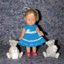 Авторские вязаные платья на кукол Королинки мини ( Corolle mini - 20 cm )