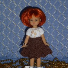 Авторский вязаный наряд на кукол Паола Рейна мини - 21 см (Paola Reina mini - 21 cm)