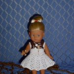 Авторское вязаное платье на кукол Королинки мини - 20 см ( Corolle mini - 20 cm )