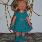 Авторское вязаное платье на кукол ГДР - Görzke 23 см