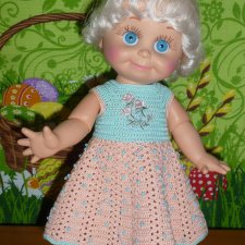 Авторский вязаный наряд для кукол Galoob Baby Face dolls (34 см)