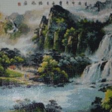 Шикарная большая картина \ алмазная мозаика "Водопад" (120\50 см)