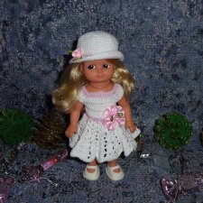 Авторский вязаный наряд на куклу ГДР 19 см (AHG)