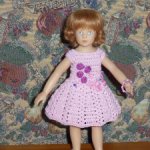Авторское вязаное платье на кукол Хейди Плюсчок 22 см ( Heidi Plusczok 22 см )
