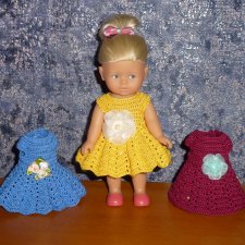 Вязаные платья на кукол Королинки мини — 20 см ( Corolle mini — 20 cm )