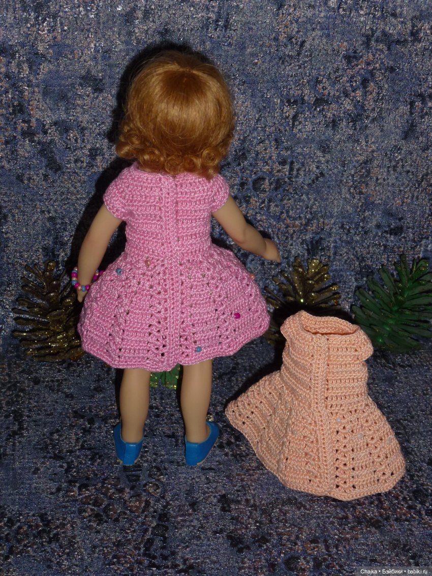 Вязаное платье «Любовь Моя» на кукол Хейди Плюсчок 22 см ( Heidi Plusczok 22 см ) (фото 8)