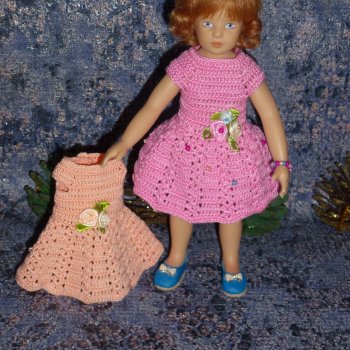 Вязаное платье «Любовь Моя» на кукол Хейди Плюсчок 22 см ( Heidi Plusczok 22 см )